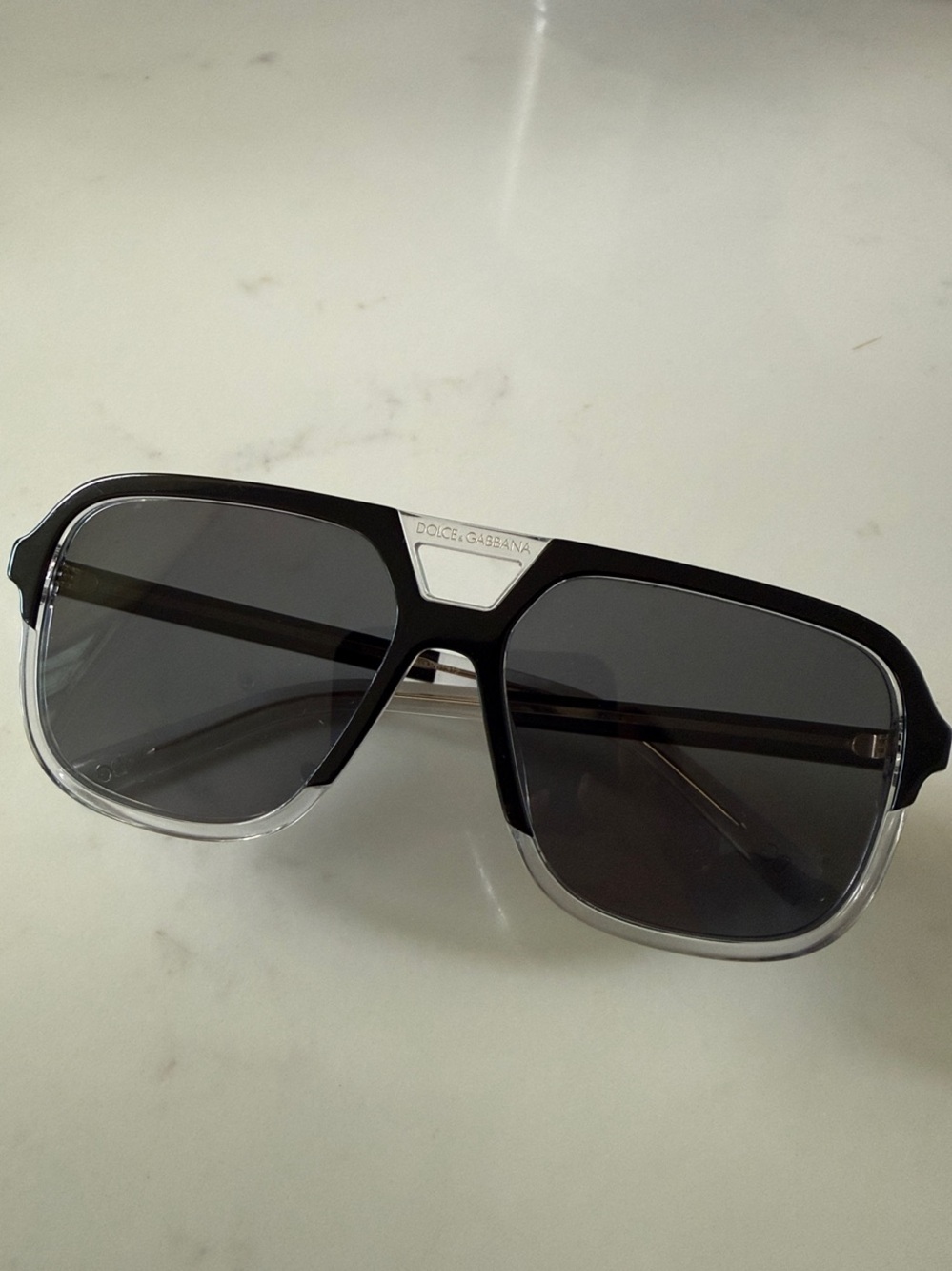 Dolce & Gabbana Black and Clear Pilot Sunglasses